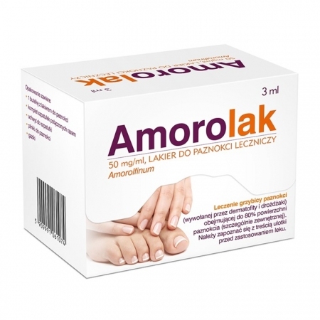 Amorolak 50 mg/ml lakier do paznokci leczniczy 3 ml (1 butelka) / Grzybica
