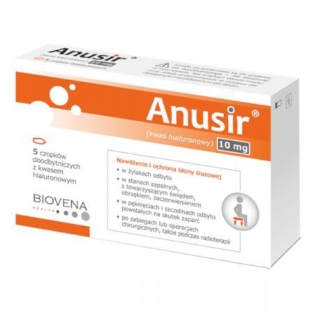 Anusir 10 mg  5 czopków doodbytniczych