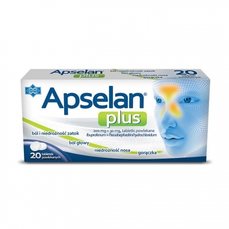 Apselan Plus 200 mg + 30 mg, 20 tabletek powlekanych
