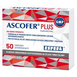 Ascofer Plus 50 tabletek powlekanych / żelazo