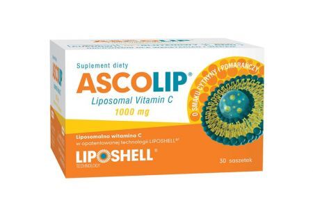 Ascolip Liposomal Vitamin C 30 saszetek cytryna-pomarańcz
