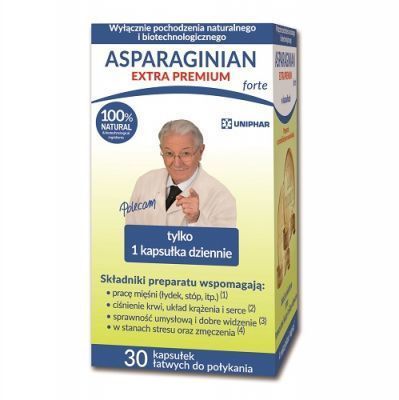 Asparaginian Extra Premium forte 30 kapsułek o przedłużonym uwalnianiu