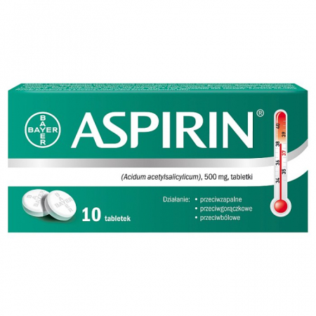 Aspirin BAYER 500 mg 10 tabletek / Przeziębienie