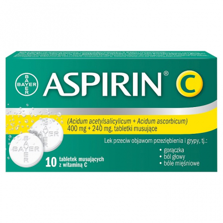 Aspirin BAYER C 10 tabletek musujących / Przeziębienie