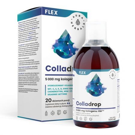 Aura Herbals Colladrop Flex kolagen morski 5000 mg płyn 500 ml