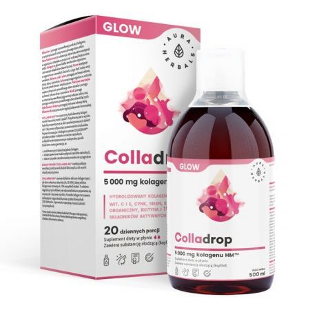 Aura Herbals Colladrop Glow kolagen morski 5000 mg płyn 500 ml