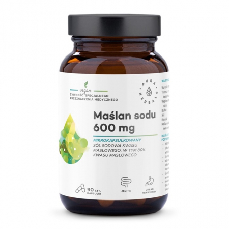 Aura Herbals Maślan sodu mikrokapsułkowany 600 mg kapsułki, 90 szt.
