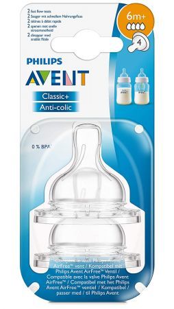 AVENT Classic Anti-colic SMOCZEK NA BUTELKĘ SZYBKI (6m+) 2 szt.