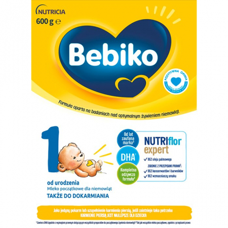 Bebiko 1 NutriFlor Expert Mleko początkowe dla niemowląt od urodzenia 600 g