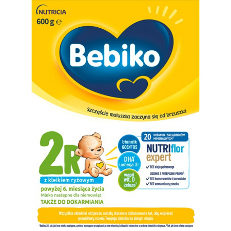 Bebiko 2R NUTRIflor Expert Mleko następne z kleikiem ryżowym dla niemowląt powyżej 6. miesiąca życia 600 g