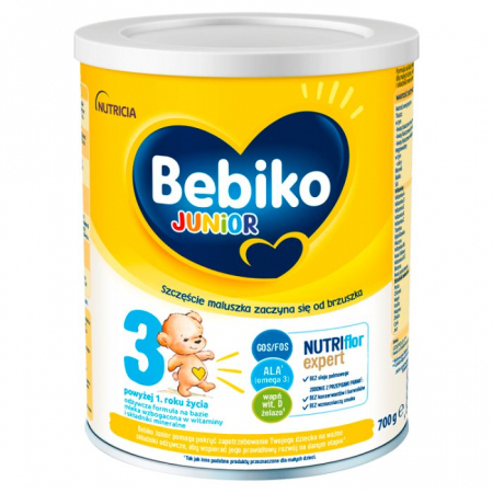 Bebiko Junior 3 NUTRIflor Expert Odżywcza formuła na bazie mleka dla dzieci powyżej 1. roku życia 700 g