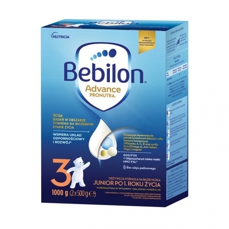 Bebilon 3 Advance Pronutra Junior Odżywcza formuła na bazie mleka po 1. roku życia 1000 g