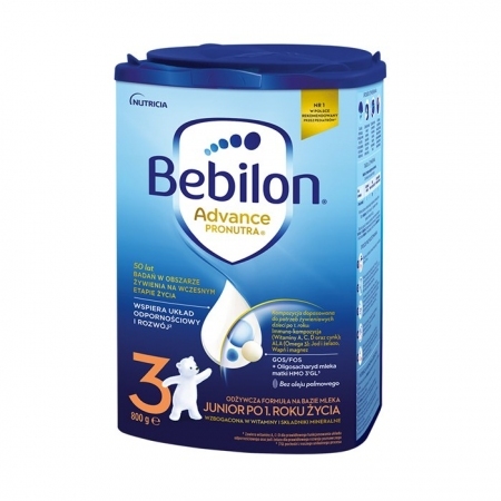 Bebilon 3 Advance Pronutra Junior Odżywcza formuła na bazie mleka po 1. roku życia 800 g