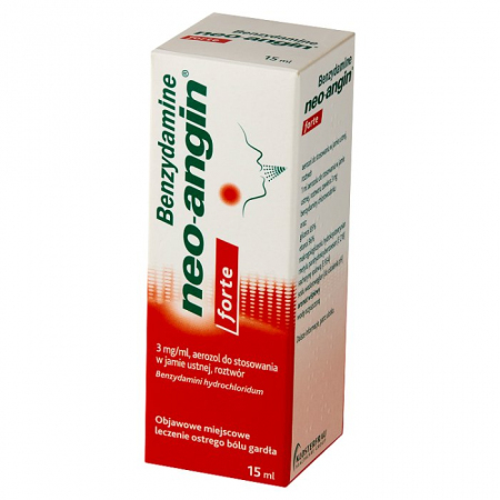 Benzydamine neo-angin Forte 3 mg/ml aerozol do stosowania w jamie ustnej 15 ml