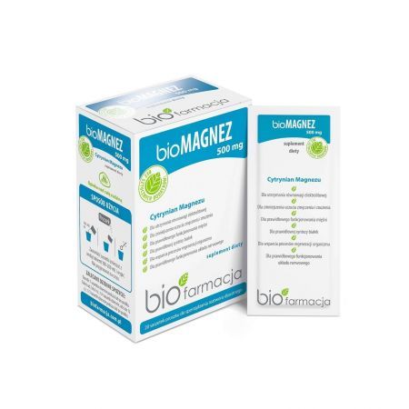 Bio magnez 500 mg 20 saszetek z proszkiem do sporządzenia roztworu