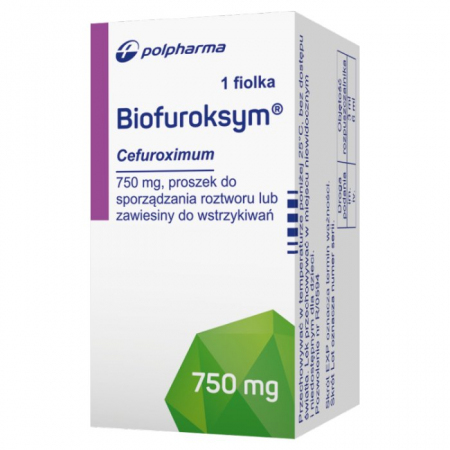 Biofuroksym 750 mg 1 fiolka,proszek do sporządzania roztworu lub zawiesiny do wstrzykiwań