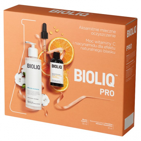 BIOLIQ Zestaw (Skoncentrowane serum z fotostabilną witaminą C i niacynamidem + Mleczko micelarne)