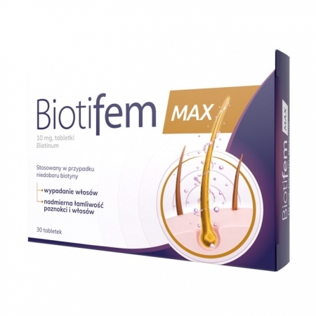 Biotifem Max 10 mg tabletki z biotyną na włosy i paznokcie, 60 szt.