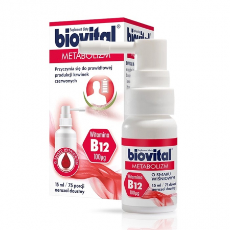 Biovital Metabolizm aerozol doustny z witaminą B12, 15 ml