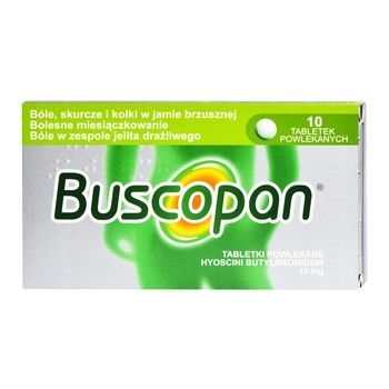 Buscopan 10 mg 10 tabletek drażowanych / Ból brzucha