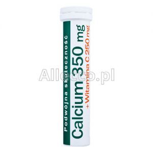 Calcium 350 mg + Witamina C 250 mg (smak pomarańczowy) 18 tabl.