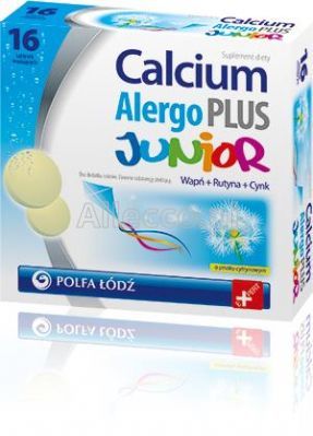 Calcium Alergo Plus Junior (smak cytrynowy) 16 tabl.
