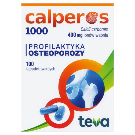 Calperos 1000  kapsułki 400 mg jonów wapnia, 100 szt.