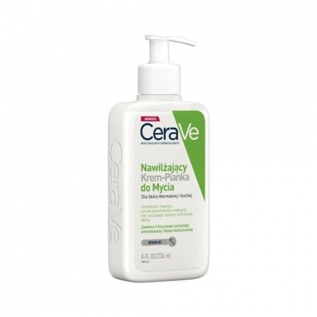 CeraVe krem-pianka nawilżająca do mycia twarzy i do demakijażu, 236 ml