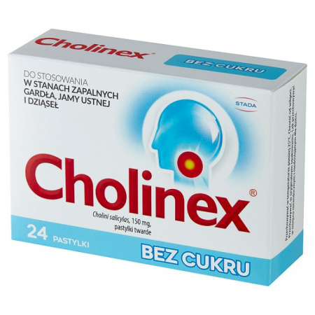 Cholinex (bez cukru) 24 pastylki do ssania