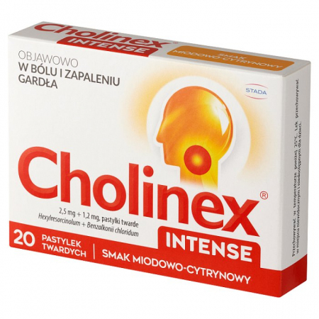 Cholinex Intense (smak miodowo-cytrynowy) 20 pastylek twardych do ssania
