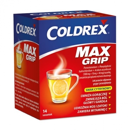 Coldrex MaxGrip 14 saszetek (smak cytrynowy)