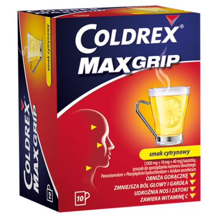 Coldrex MaxGrip (smak cytrynowy) 10 sasz.