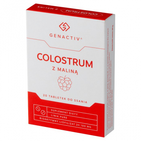 Colostrum z maliną GENACTIV 20 tabletek do ssania