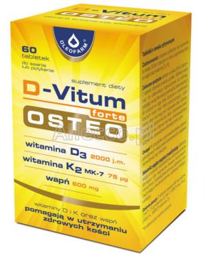 D-Vitum forte OSTEO (smak cytrynowy) 60 tabletek do ssania / Zdrowe kości