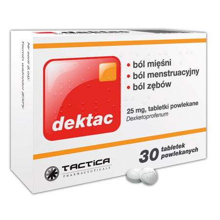 Dektac 25 mg tabletki powlekane przeciwbólowe, 30 szt.
