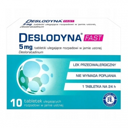 Deslodyna Fast 5 mg 10 tabletek ulegających rozpadowi w jamie ustnej
