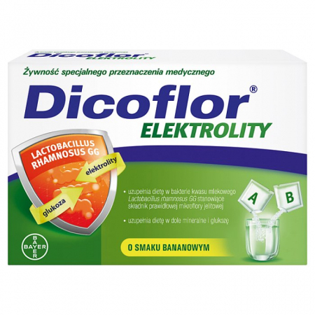 Dicoflor Elektrolity (6 porcji) 12 saszetek z proszkiem do sporządzenia roztworu