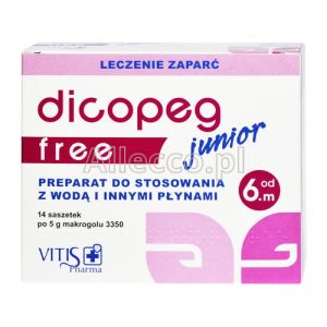 Dicopeg Junior free 14 saszetki z proszkiem do rozpuszczania / Zaparcia u dzieci