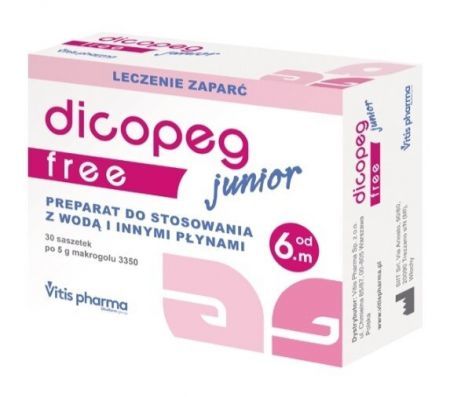 Dicopeg Junior Free saszetki z proszkiem na zaparcia dla dzieci, 30 szt.