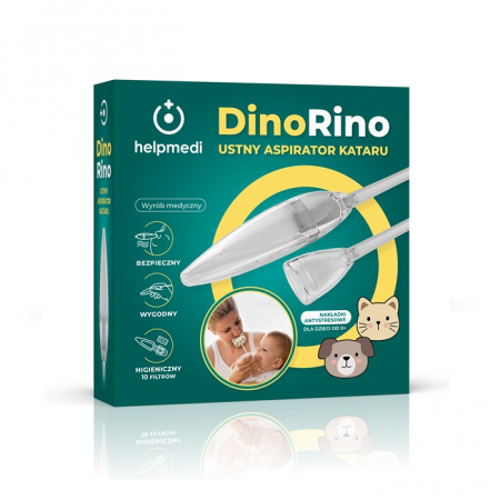 DinoRino aspirator ustny kataru dla dzieci HelpMedi, 1 szt.