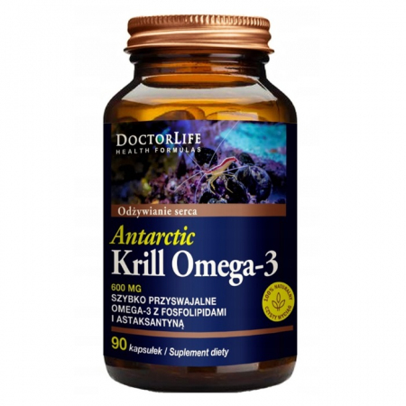DoctorLife Antrarctic Krill 600 mg kapsułki z omega 3 z kryla, 90 szt.