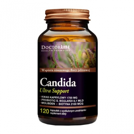 DoctorLife Candida Ultra Support kapsułki wspierające florę jelitową, 120 szt.