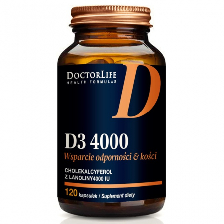 DoctorLife D3 4000 kapsułki z witaminą D3 na odporność i kości, 120 szt.