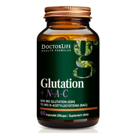 DoctorLife Glutation + NAC kapsułki detoksykacyjne i antyoksydacyjne, 60 szt.