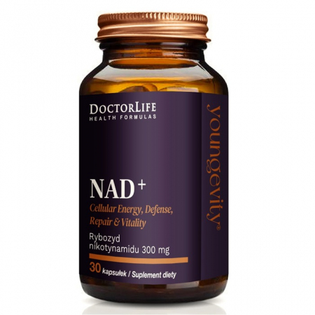 DoctorLife NAD+ Rybozyd nikotynamidu kapsułki wspierające metabolizm, 30 szt.