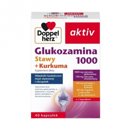 Doppelherz aktiv Glukozamina 1000 Stawy + Kurkuma kapsułki, 40 szt.