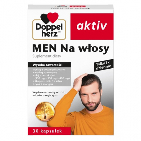 Doppelherz Aktiv Men Na włosy kapsułki wzmacniające, 30 szt.