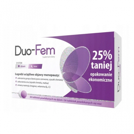 Duo-Fem tabletki na dzień i na noc na objawy menopauzy, 56 + 56 szt.