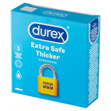 Durex Extra Safe 3 szt  prezerwatywy  grubsze nawilżane