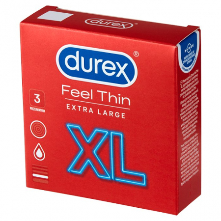 Durex Feel Thin XL Prezerwatywy 3 sztuki